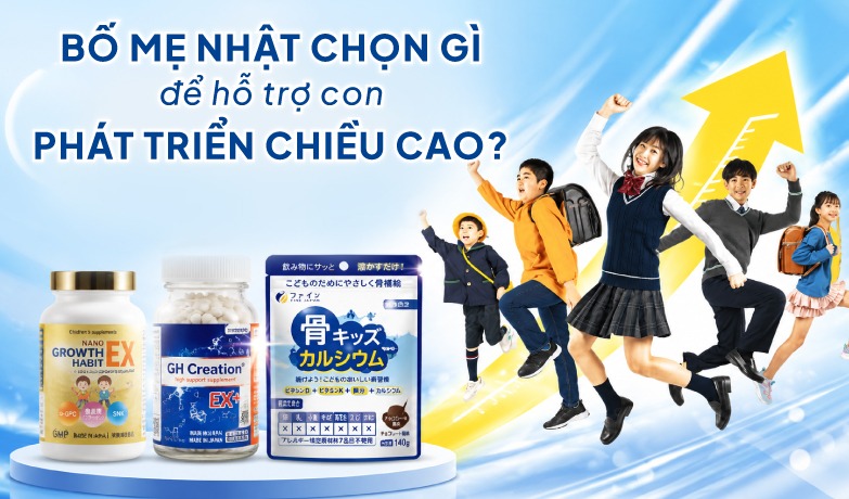  Top 3 sản phẩm tăng chiều cao của Nhật cho bé được tin dùng hiện nay 