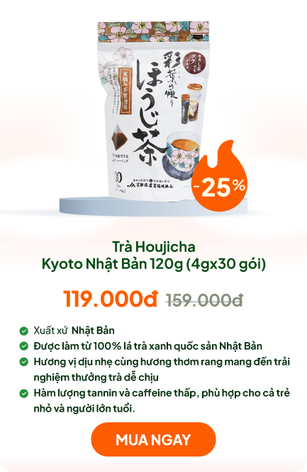 Trà Houjicha Kyoto Nhật Bản 120g (4gx30 gói)