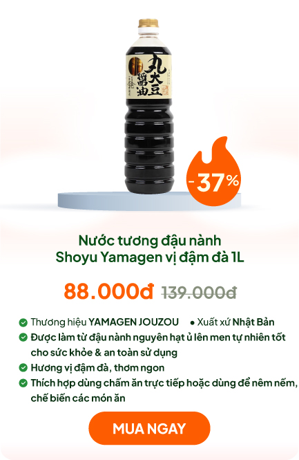 Nước tương đậu nành Shoyu Yamagen vị đậm đà 1L