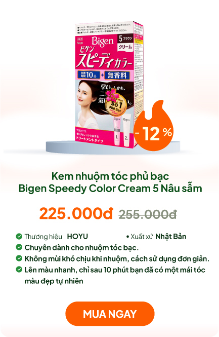 Kem nhuộm tóc phủ bạc Nhật Bản Bigen Speedy Color Cream 5  Nâu sẫm