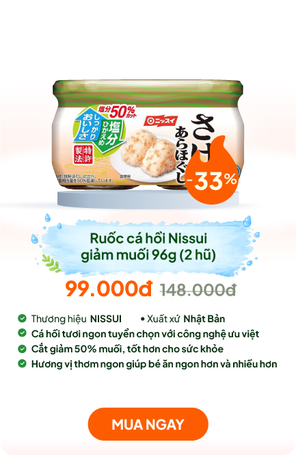 Ruốc cá hồi Nhật Nissui giảm 50% muối 96g (48g x 2 hũ)
