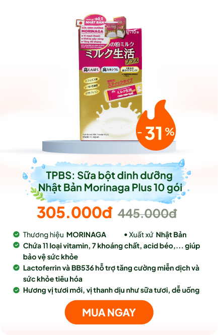 TPBS: Sữa bột dinh dưỡng Nhật Bản Morinaga Plus 20gx10 gói