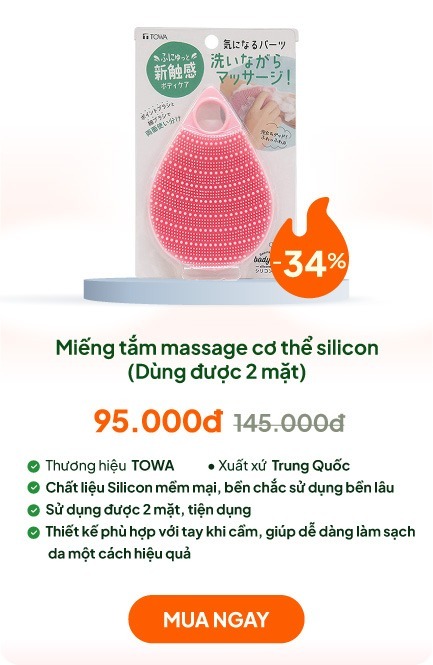 Miếng tắm massage cơ thể silicon (Dùng được 2 mặt)