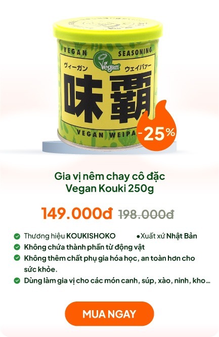 Gia vị nêm chay cô đặc Vegan Kouki 250g