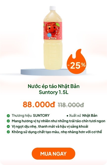 Nước ép táo  Nhật Bản Suntory 1.5L