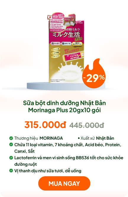 TPBS: Sữa bột dinh dưỡng Nhật Bản Morinaga Plus 20gx10 gói