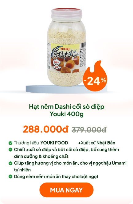 Hạt nêm Dashi cồi sò điệp Youki 400g 