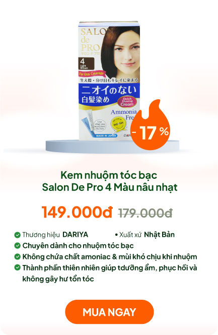 Kem nhuộm tóc bạc Nhật Bản không mùi Salon De Pro 4 Màu nâu nhạt