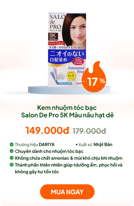 Kem nhuộm tóc bạc Nhật Bản không mùi Salon De Pro 5K Màu nâu hạt dẻ tự nhiên