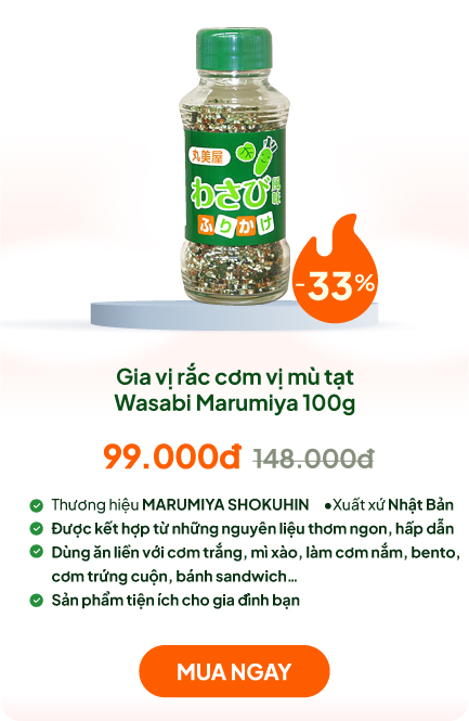 Gia vị rắc cơm vị mù tạt Wasabi Marumiya 100g