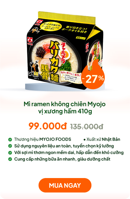 Mì ramen không chiên Myojo vị xương hầm 410g (82gx5 gói)
