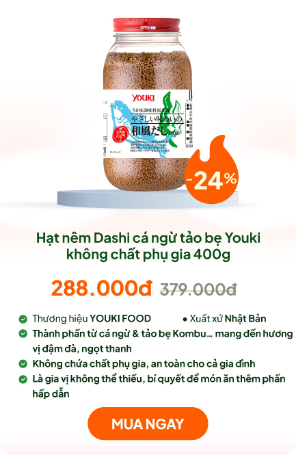 Hạt nêm Dashi cá ngừ tảo bẹ Youki không chất phụ gia 400g