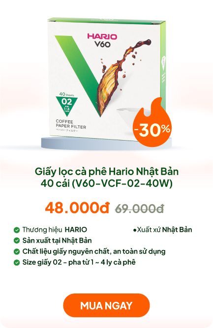 Giấy lọc cà phê Hario Nhật Bản 40 cái (V60-VCF-02-40W)