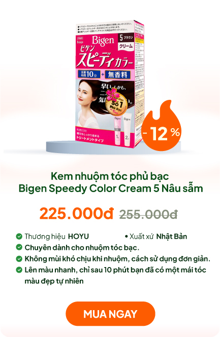 Kem nhuộm tóc phủ bạc Nhật Bản Bigen Speedy Color Cream 5  Nâu sẫm