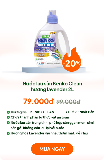 Nước lau sàn gốc thực vật Kenko Clean hương lavender can 2L