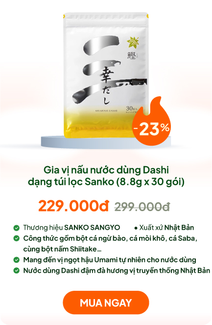 Gia vị nấu nước dùng Dashi Nhật Bản dạng túi lọc Sanko 264g (8.8g x 30 gói)