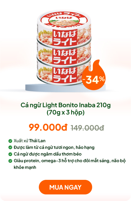 Cá ngừ Light Bonito Inaba 210g (70g x 3 hộp)