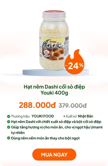 Hạt nêm Dashi cồi sò điệp Youki 400g 