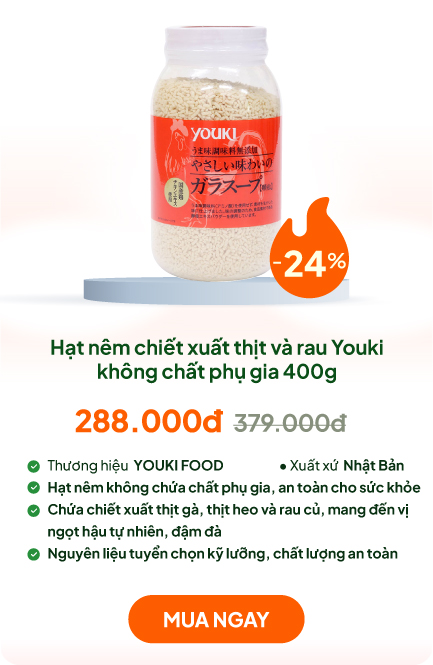 Hạt nêm chiết xuất thịt và rau Youki không chất phụ gia 400g