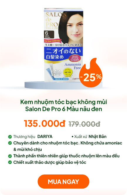 Kem nhuộm tóc bạc Nhật Bản không mùi Salon De Pro 6 Màu nâu đen