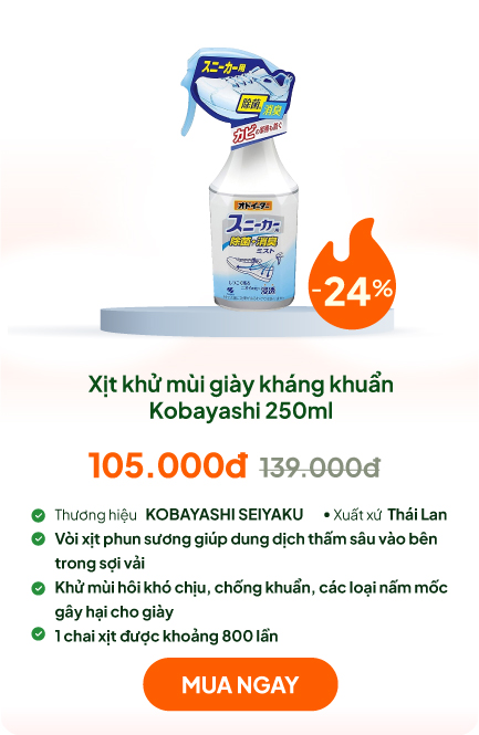 Xịt khử mùi giày kháng khuẩn Kobayashi 250ml