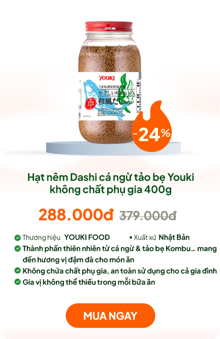 Hạt nêm Dashi cá ngừ tảo bẹ Youki không chất phụ gia 400g