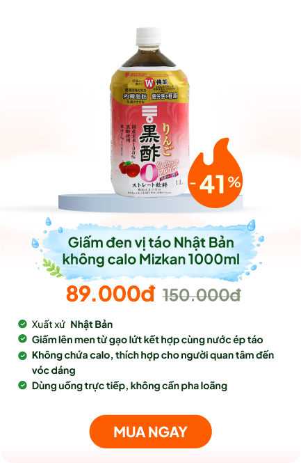 Giấm đen vị táo Nhật Bản không calo Mizkan  1000ml