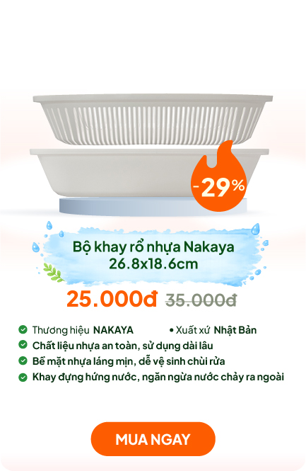 Bộ khay rổ nhựa Nhật Bản Nakaya 26.8x18.6cm (Nhiều mẫu)-Giao mẫu ngẫu nhiên