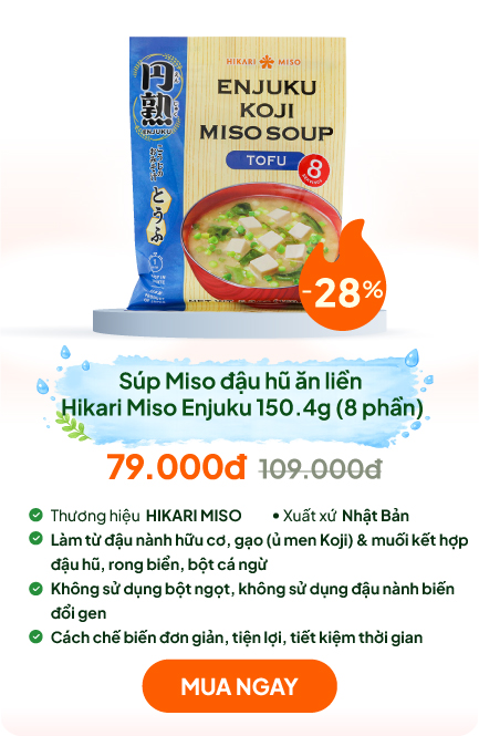 Súp Miso đậu hũ ăn liền Hikari Miso Enjuku 150.4g (8 phần)