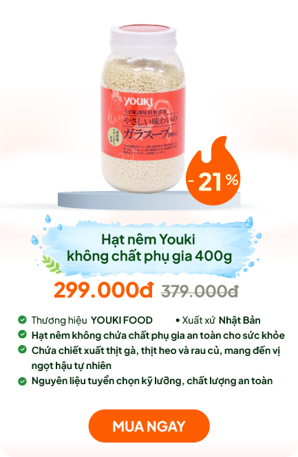 Hạt nêm chiết xuất thịt và rau Youki không chất phụ gia 400g