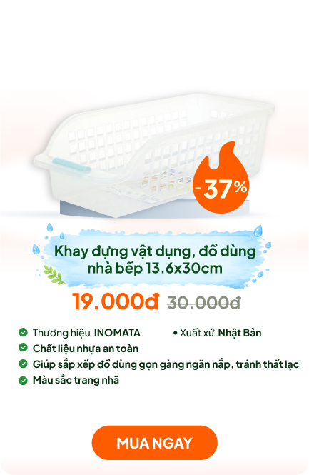 Khay đựng vật dụng, đồ dùng nhà bếp 13.6x30cm