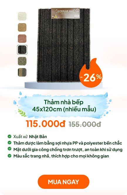 Thảm nhà bếp trải sàn chống trượt 45x120cm (Nhiều mẫu, giao mẫu ngẫu nhiên)