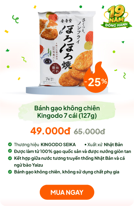 Bánh gạo không chiên vị cá ngừ bào nước tương Kingodo 7 cái (127g)