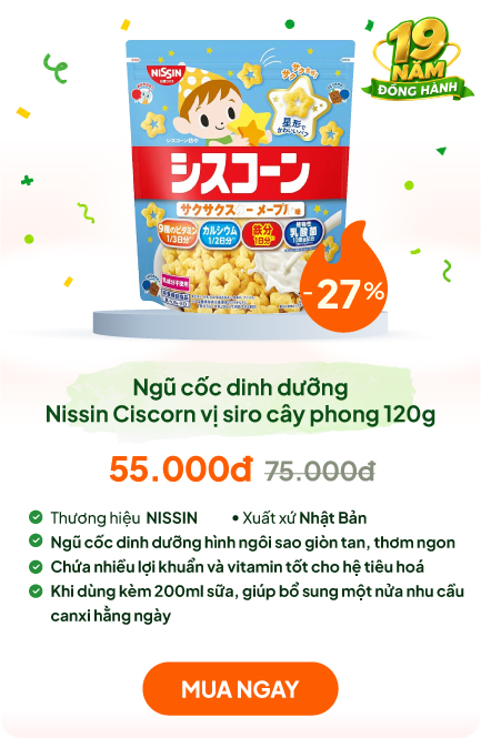 TPBS: Ngũ cốc dinh dưỡng Nhật Bản Nissin Ciscorn vị siro cây phong 120g