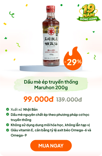 Dầu mè Nhật Bản nguyên chất ép truyền thống Maruhon 200g
