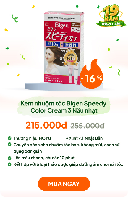 Kem nhuộm tóc phủ bạc Nhật Bản Bigen Speedy Color Cream 3 Nâu nhạt
