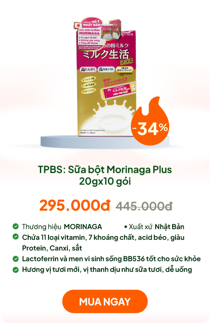 TPBS: Sữa bột dinh dưỡng Nhật Bản Morinaga Plus 20gx10 gói
