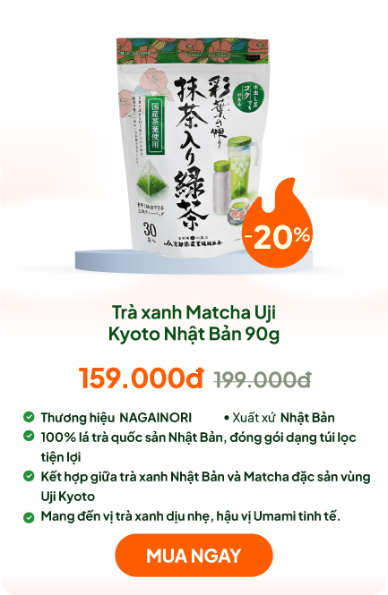 Trà xanh Matcha Uji Kyoto Nhật Bản 90g (3gx30 gói)