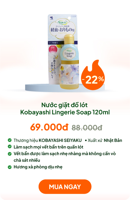 Nước giặt đồ lót dịu nhẹ Nhật Bản Kobayashi Lingerie Soap 120ml