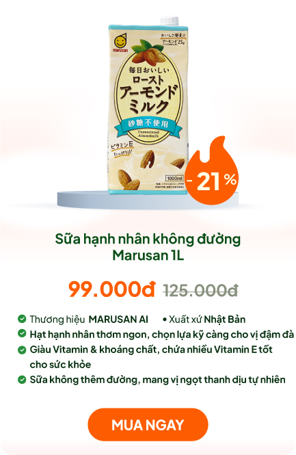 TPBS: Sữa hạnh nhân Nhật Bản không đường Marusan 1L