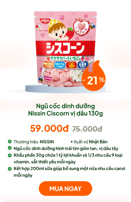 TPBS: Ngũ cốc dinh dưỡng Nhật Bản Nissin Ciscorn vị dâu 130g