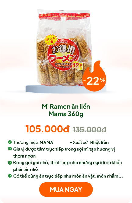 Mì Ramen ăn liền Nhật Bản Mama 360g (12 góix30g)