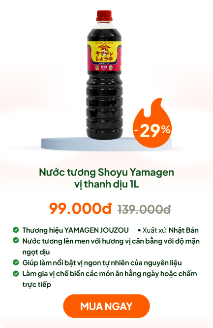 Nước tương đậu nành Nhật Bản Shoyu Yamagen vị thanh dịu 1L