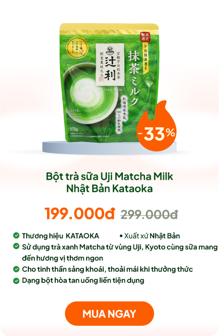 Bột trà sữa trà xanh Uji Matcha Milk Nhật Bản Kataoka 170g