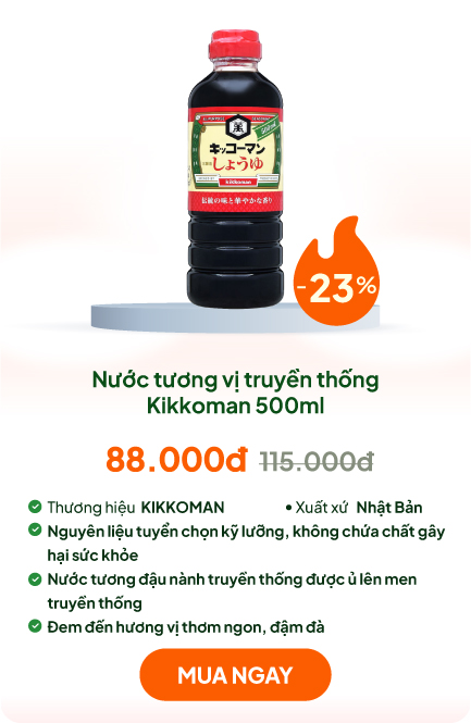 Nước tương đậu nành Nhật Bản vị truyền thống Kikkoman 500ml