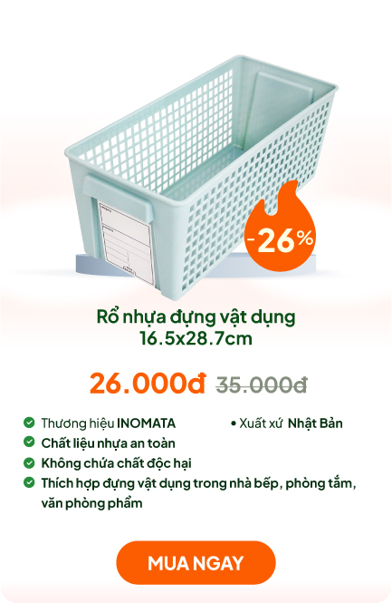 Rổ nhựa đựng vật dụng 16.5x28.7cm