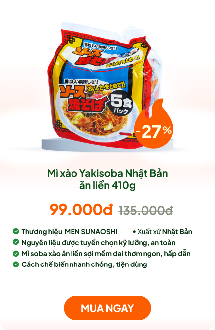 Mì xào Yakisoba Nhật Bản ăn liền 410g (82gx5gói)