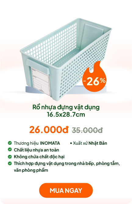 Rổ nhựa đựng vật dụng 16.5x28.7cm