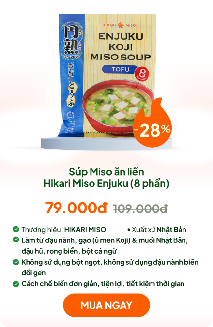 Súp Miso đậu hũ Nhật Bản ăn liền Hikari Miso Enjuku 150.4g (8 phần)