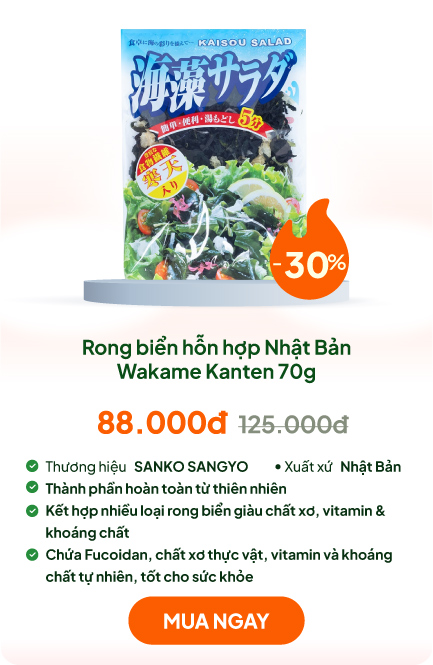 Rong biển hỗn hợp Nhật Bản Wakame Kanten 70g